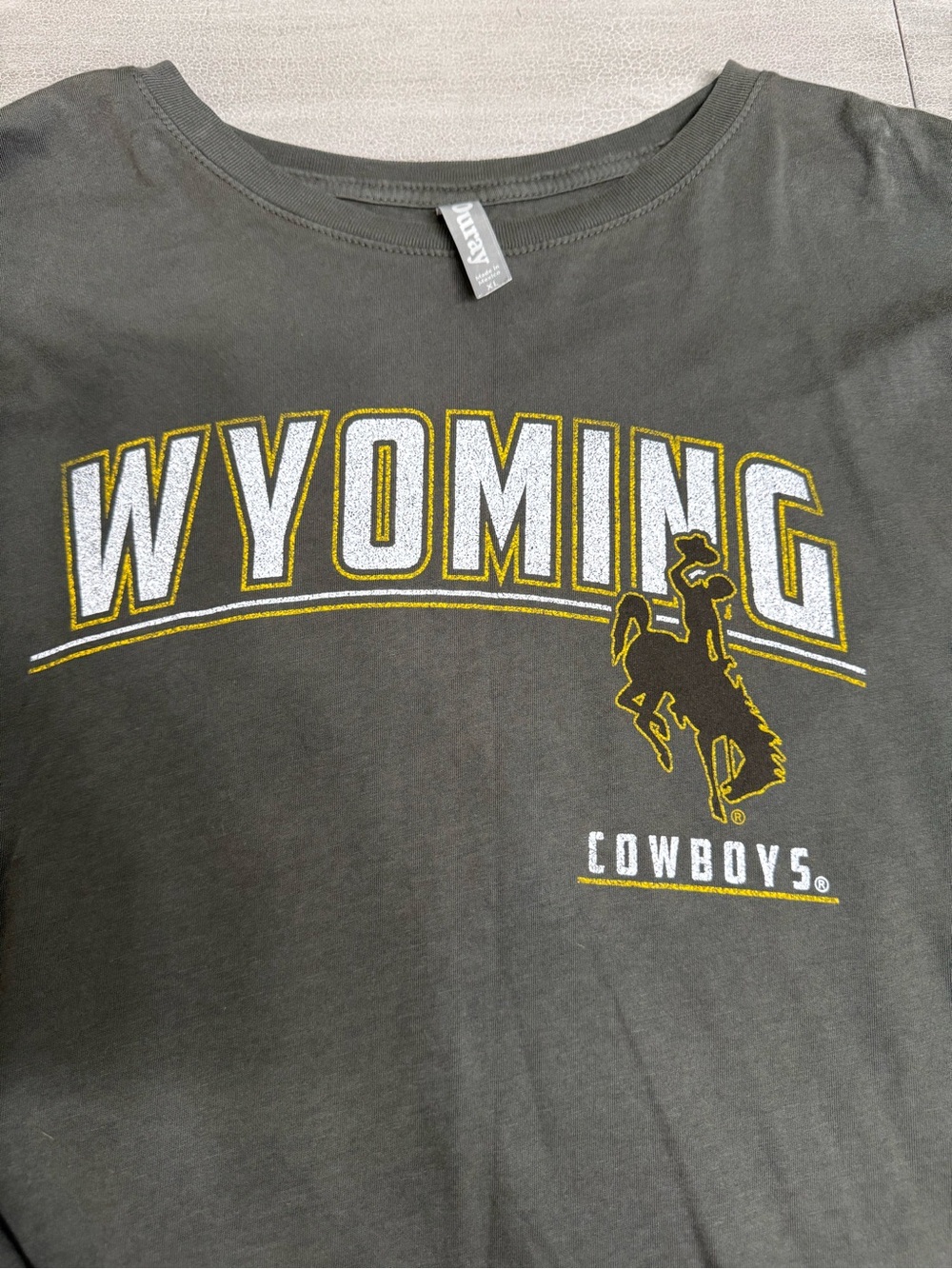 Wyoming Cowboys Men's Long Sleeve Tee - Charcoal